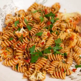 Roasted Cauliflower & Sun-dried Tomato Pasta