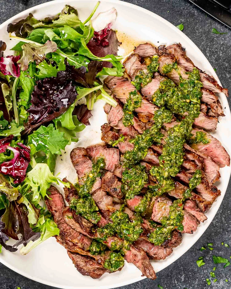 Grilled Ribeye Steak With Chimichurri