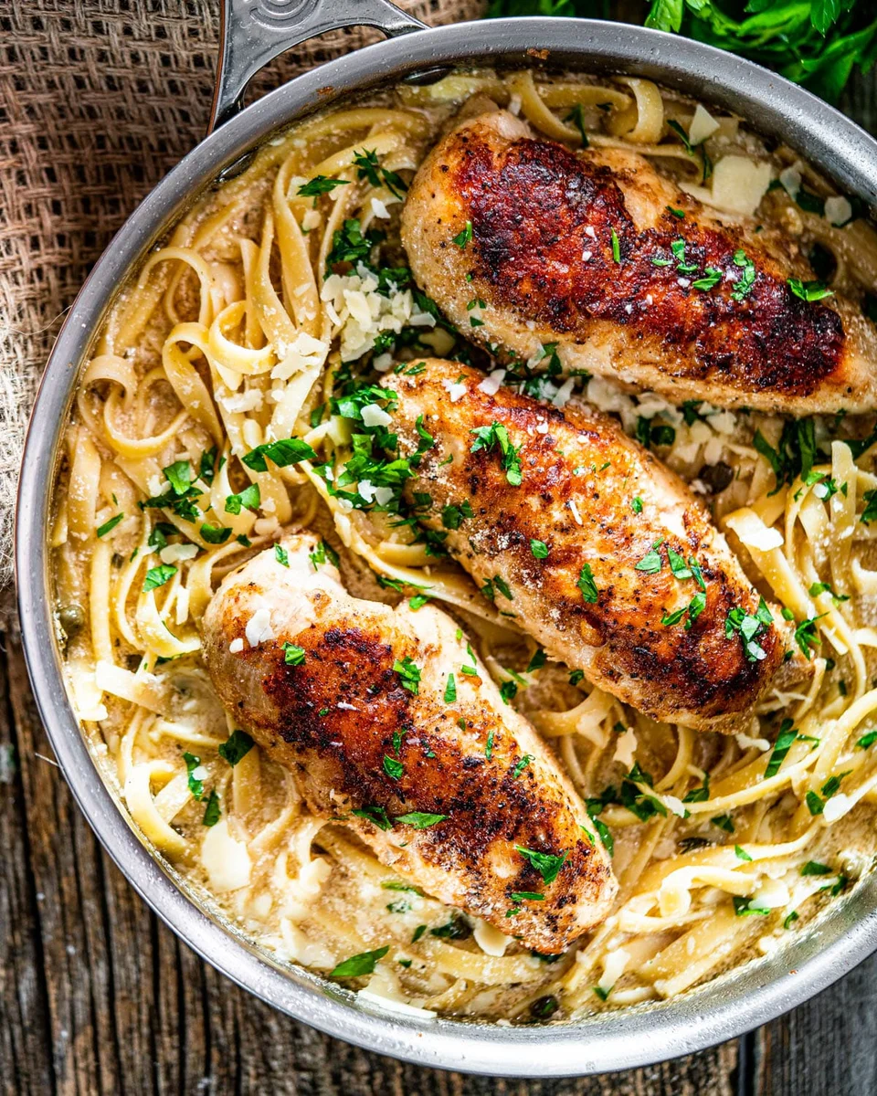 Creamy Lemon Chicken Piccata Fettuccine