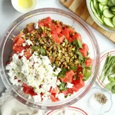 Easy Watermelon Feta and Cucumber Salad