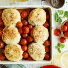 Tomato Pie with Blue Cheese Biscuits