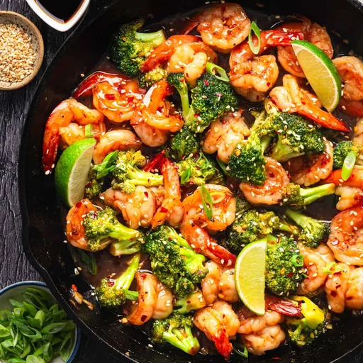 Langostinos con Miel y Ajo
