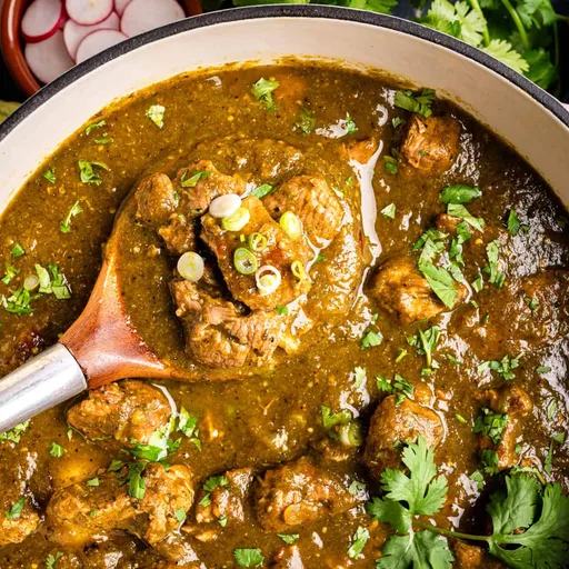 Cerdo en chile verde (Estofado mexicano de cerdo al chile verde)
