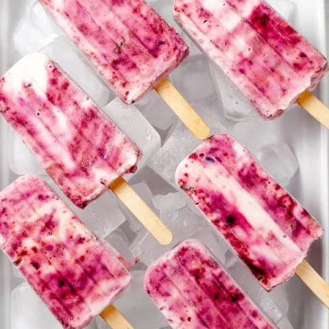 Cherry Popsicles with Greek Yogurt