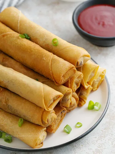 Rollitos de primavera de langostinos