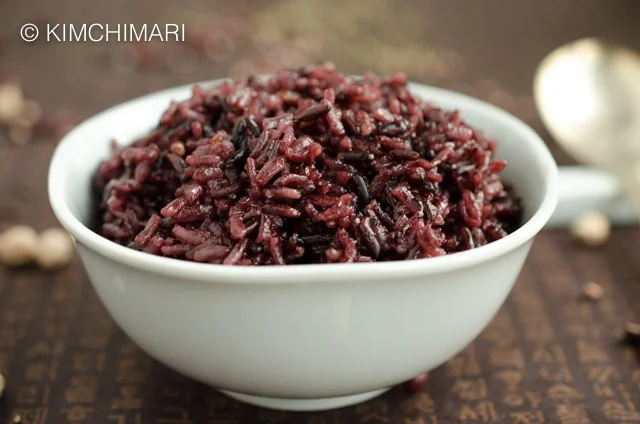 Korean Purple Rice or Black Rice (Heukmi Bap)