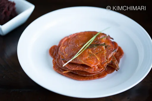 Gochujang Pancake with Chives (Korean Jangtteok) - Vegan
