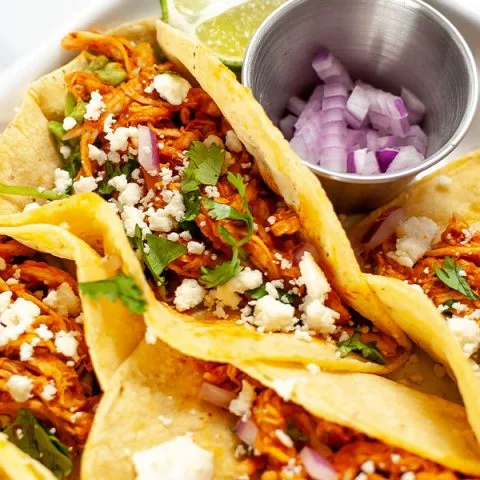 Tacos de tinga de pollo
