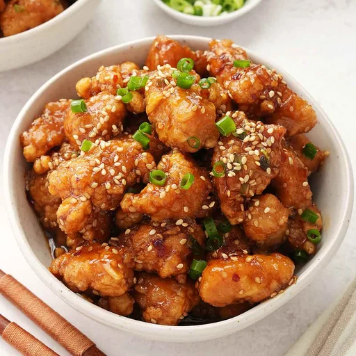 Pollo frito con mantequilla y miel