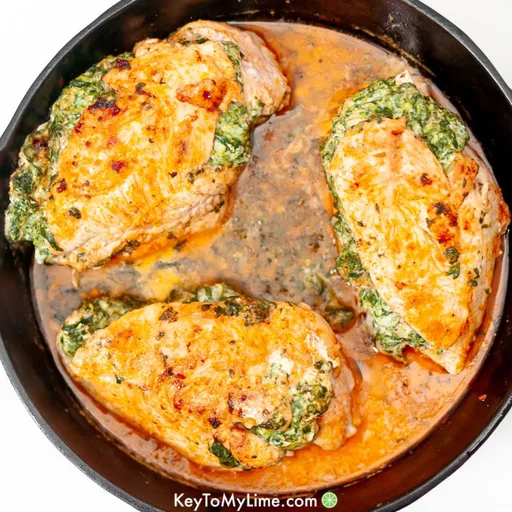 Receta de pechuga de pollo rellena de espinacas