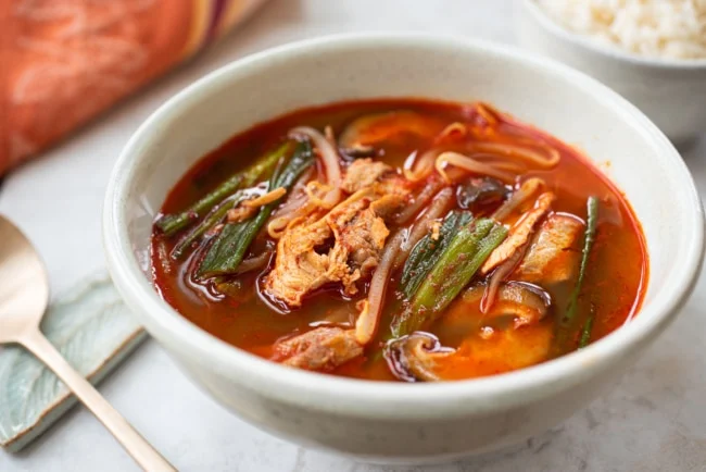 Spicy soup with leftover turkey