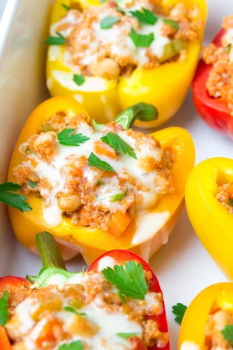 Pimientos rellenos de quinoa