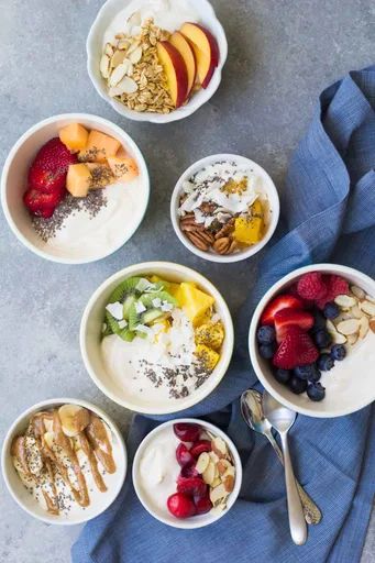 Yogurt Breakfast Bowls 7 Ways (Dairy Free)