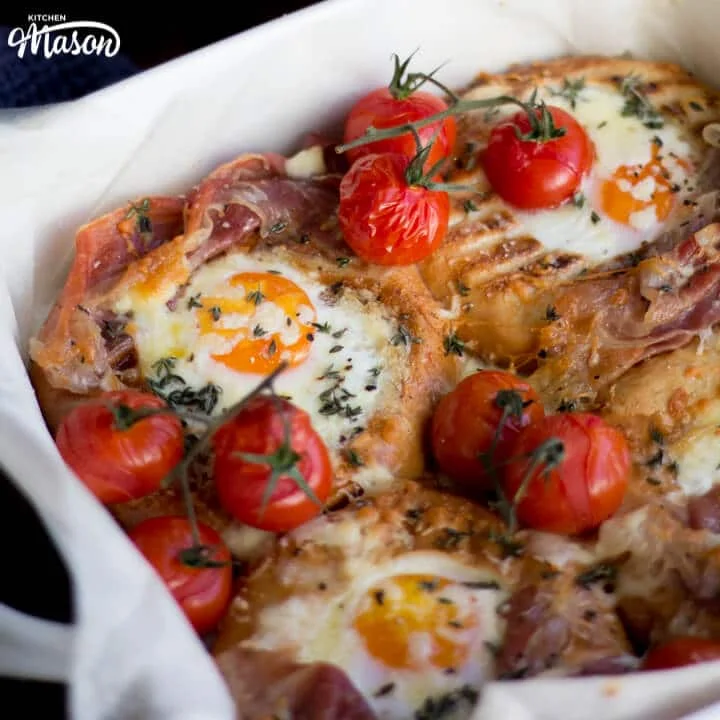 Tomato and Parma Ham Breakfast Egg Bake