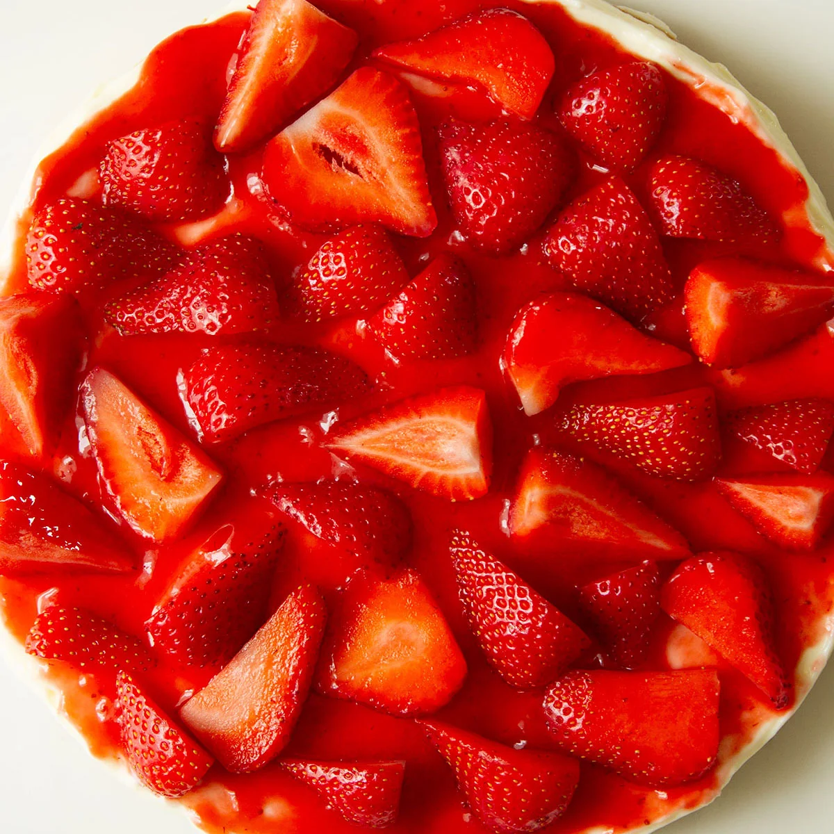 Philadelphia & Condensed Milk No Bake Strawberry Cheesecake