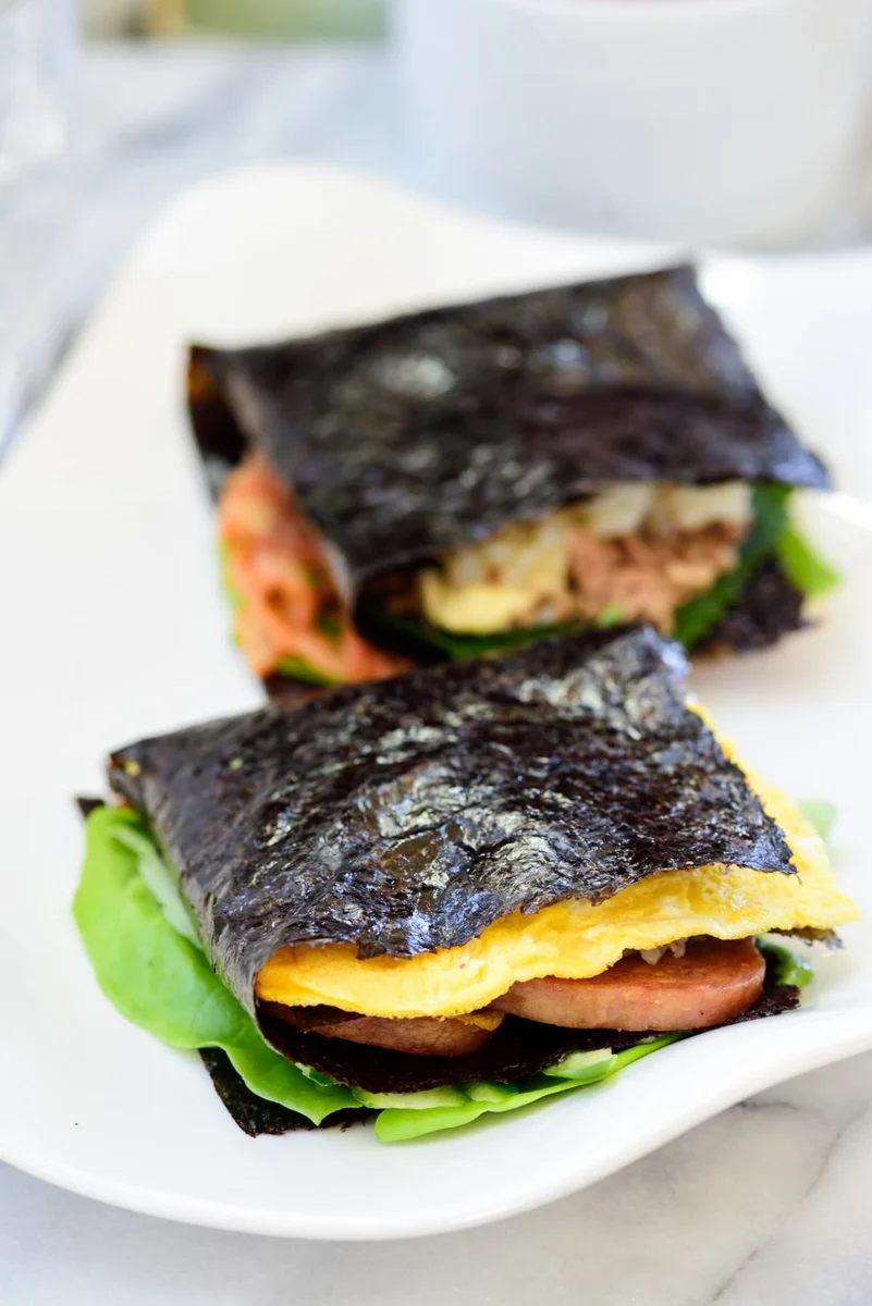Folded kimbap (or gimbap)