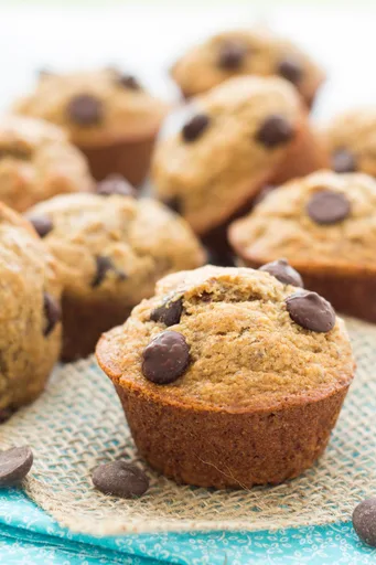 Muffins de platano y mantequilla de almendras