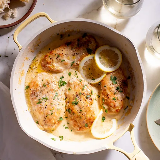 Pollo cremoso al limón