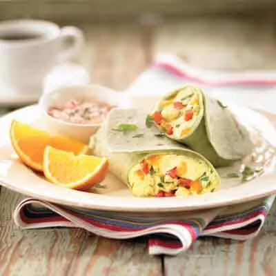 Wraps de revuelto para el desayuno