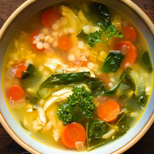 Lemon Spinach Ginger Chicken Soup