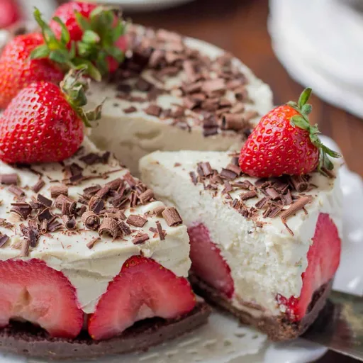 Tarta de queso con fresas sin horno