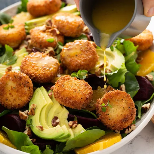 Roasted Beet Salad with Crispy Goat Cheese