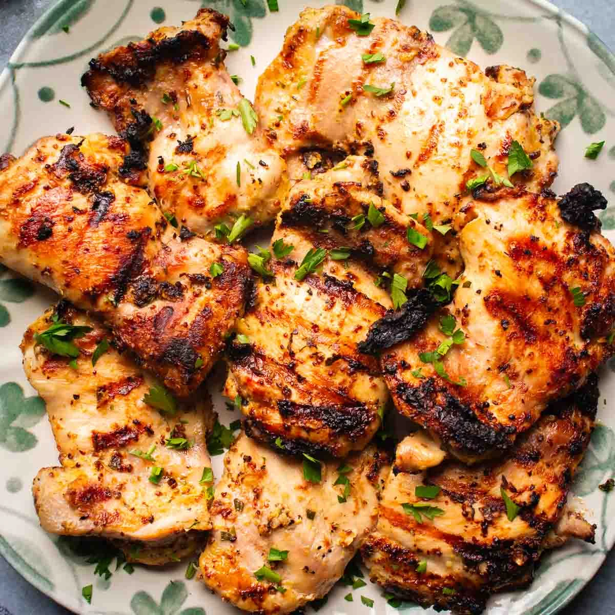 Grilled Mustard Chicken Thighs