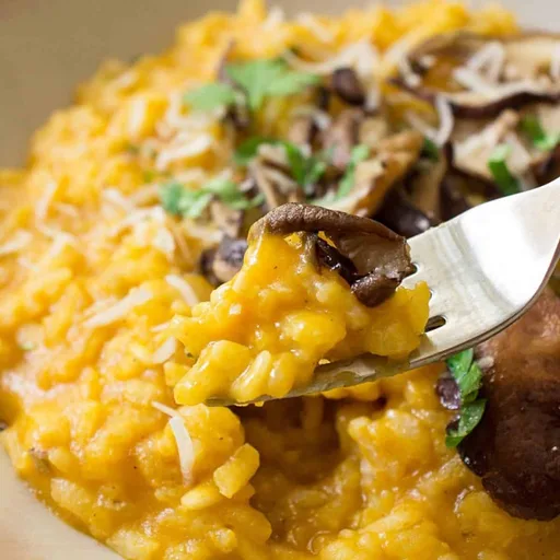 Risotto de setas y calabaza