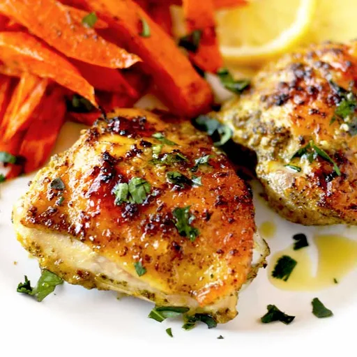 Muslos de pollo asados al limón y hierbas