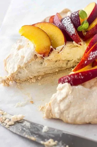 Pavlova de melocotón: receta de pavlova fácil