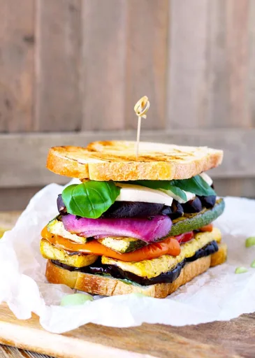 The Ultimate Grilled Veggie Sandwich ~ with Fresh Mozzarella and Basil Aioli
