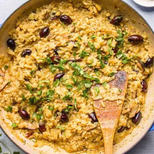 El mejor risotto vegano de champiñones