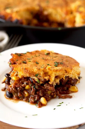 Tamale Pie with Brown Butter Cornbread Topping