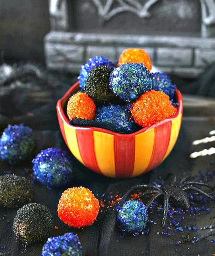 Uvas al Prosecco con azúcar para Halloween