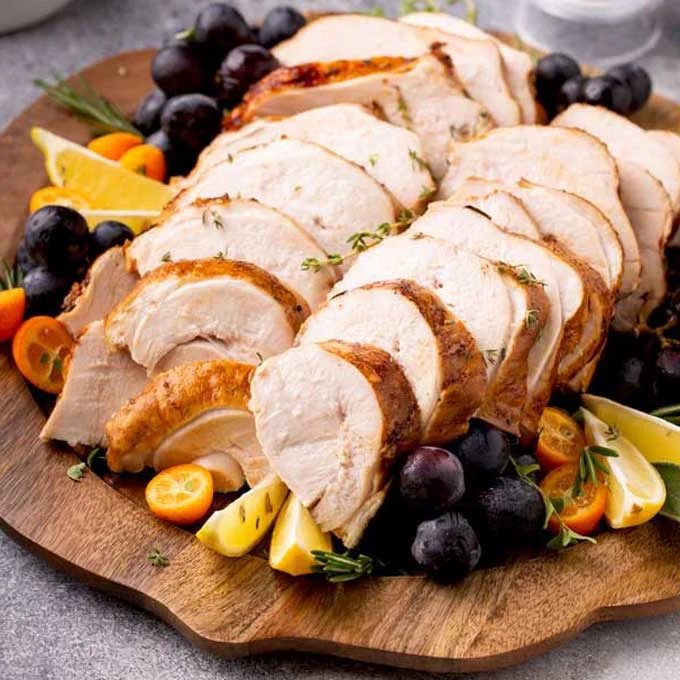 Herb Butter Crockpot Turkey Breast with Gravy
