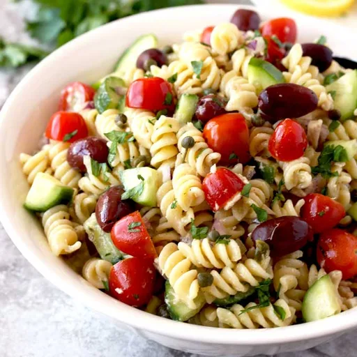 Ensalada de pasta con atún al estilo mediterráneo