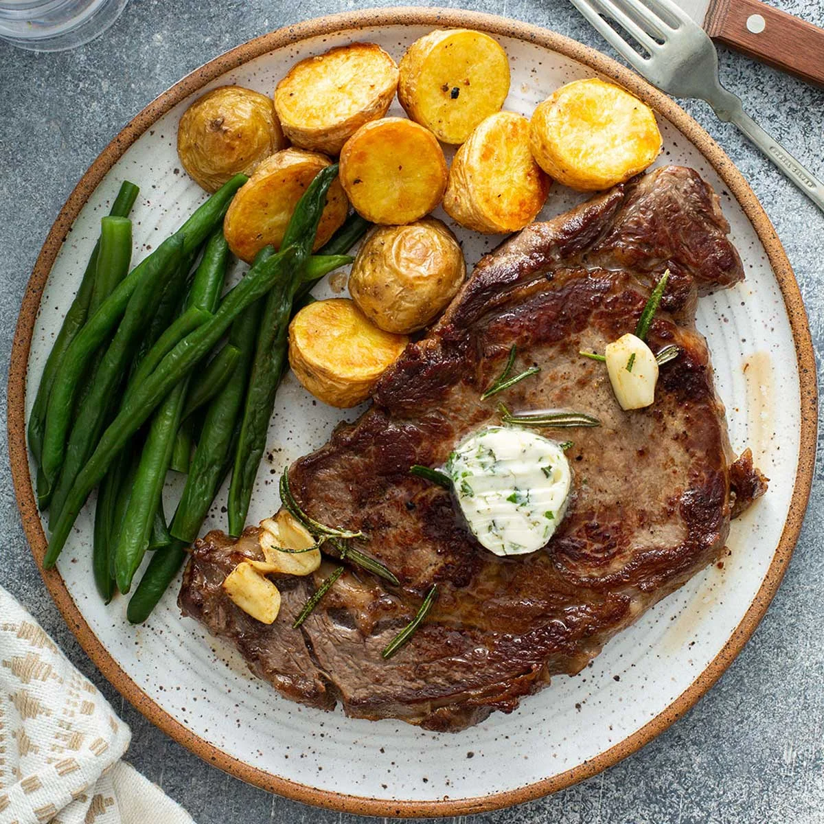 Pan Seared Steak with Garlic Herb Butter
