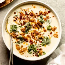 Cauliflower Sausage and Kale Soup