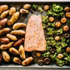 Sheet Pan Salmon with Fingerling Potatoes