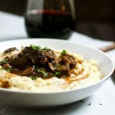 Wine Braised Short Ribs with White Cheddar Mashed Potatoes