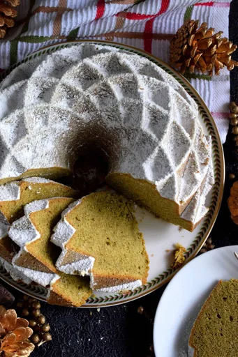 Holiday Matcha Bundt Cake
