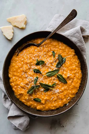 Risotto de calabacín tostado con miel