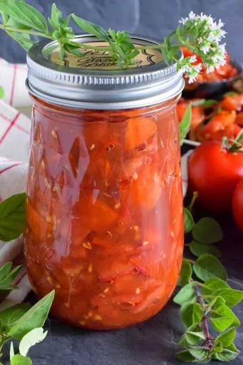 Bruschetta de tomate en conserva