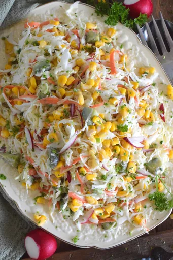 Radish and Corn Coleslaw