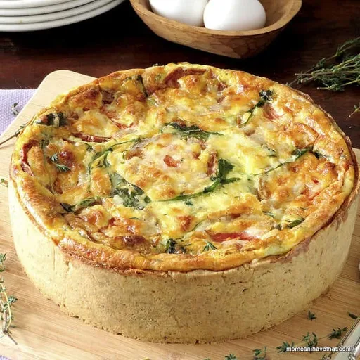 Quiche de jamón y rúcula con queso Havarti cremoso y Gouda ahumado