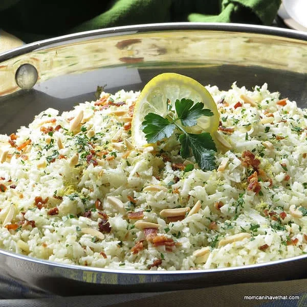 Gluten-Free, Low Carb Cauliflower Rice Pilaf