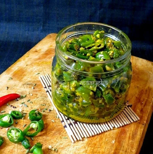 Green Chili Pickle-Maharashtrian style