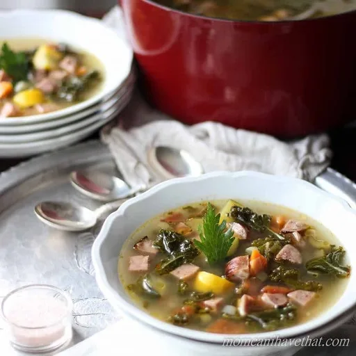 Low Carb Chicken Sausage and Kale Soup Paleo