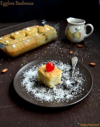 Eggless coconut Basbousa Recipe