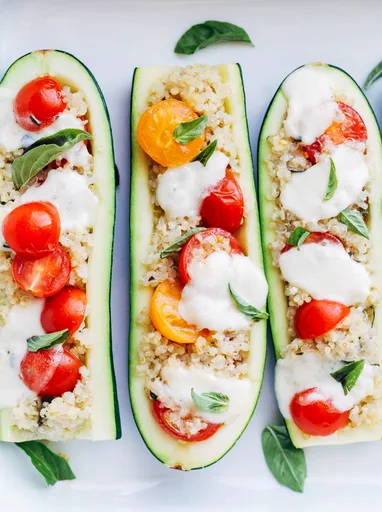 Margherita Zucchini Boats